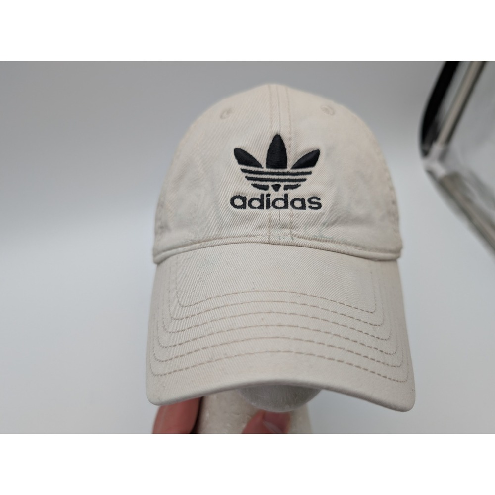 Adidas Originals Trefoil Baseball Cap Beige Cotton Strapback Hat
